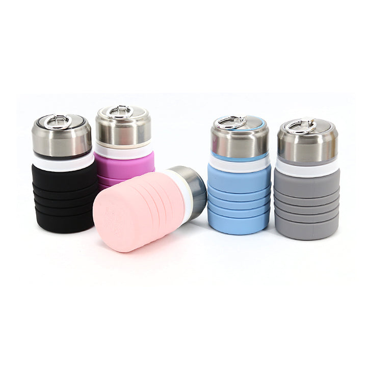 Folding telescopic silicone water bottle