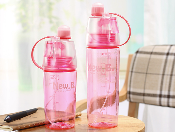 Sports plastic bottle spray outdoor portable creative gift hydrating water bottle