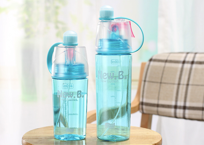 Sports plastic bottle spray outdoor portable creative gift hydrating water bottle