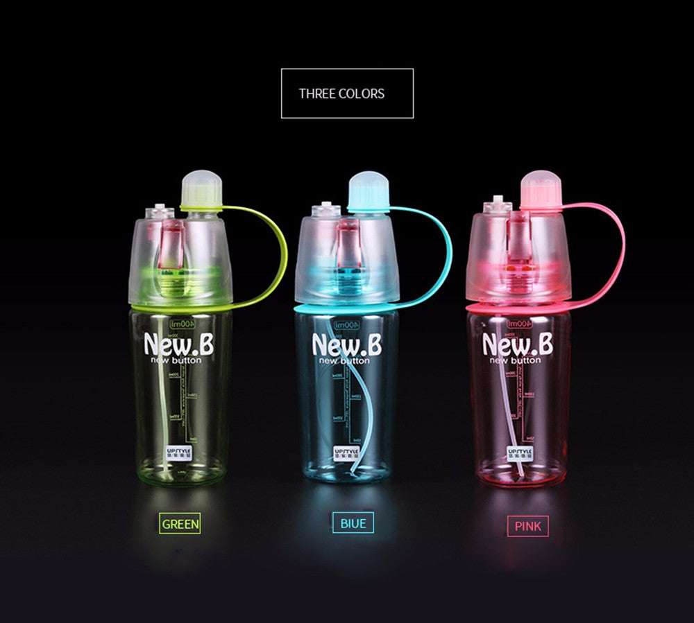 Sports plastic bottle spray outdoor portable creative gift hydrating water bottle