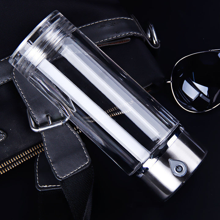 Rechargeable negative ion hydrogen rich water bottle