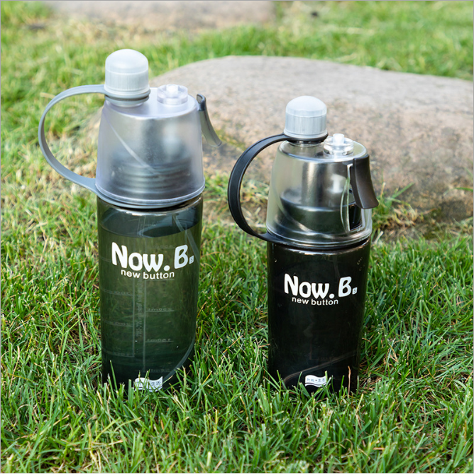 Sports plastic bottle spray outdoor portable creative gift hydrating water bottle