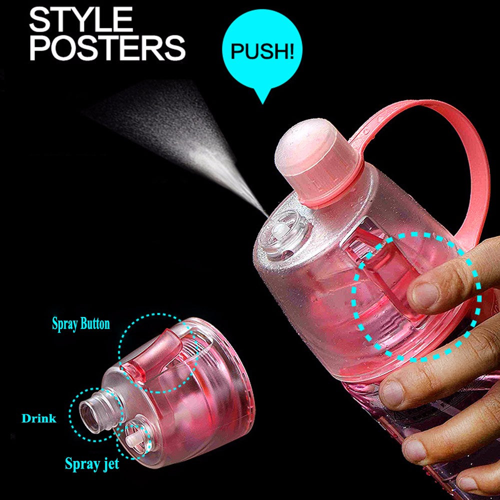 Sports plastic bottle spray outdoor portable creative gift hydrating water bottle