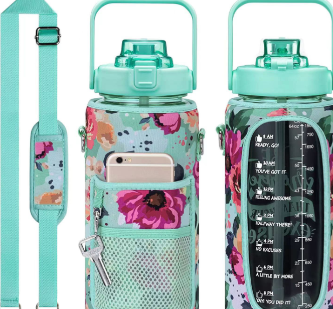 Outdoor Portable Travel Bag and Transparent Water Bottle Set