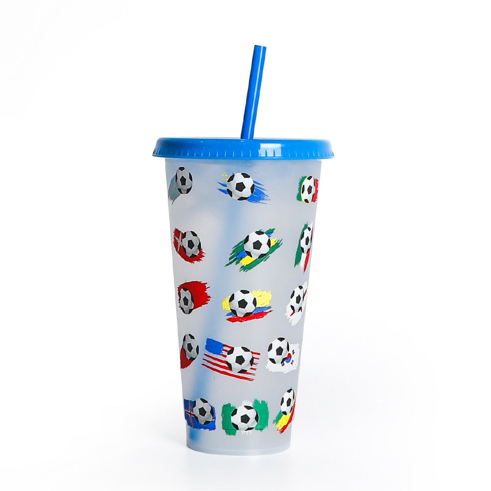 Single-layer Plastic Temperature-sensitive Coffee Color-changing Straw Cup