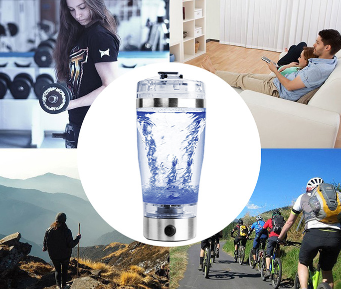 Electric Protein Shake Stirrer USB Shake Bottle Milk Coffee Blender Kettle Sports And Fitness Charging Electric Shaker bottle